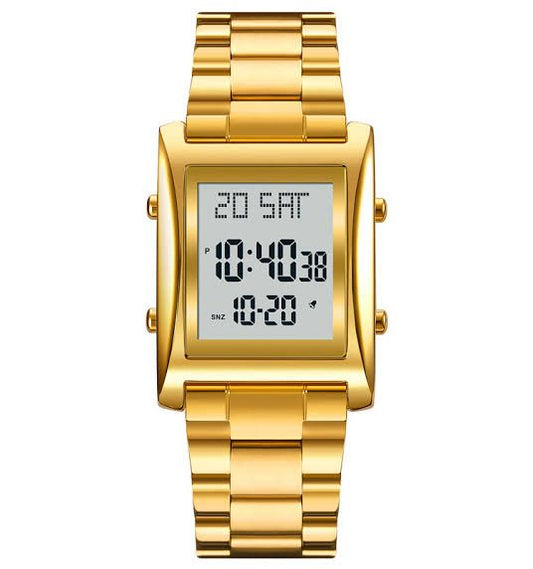 Skmei Men’s Quartz Digital Watch – Square Dial, Steel Strap (No Box)