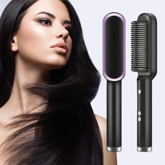 Straightening Brush – Ceramic Hot Comb with Safety Anti-Scald Design