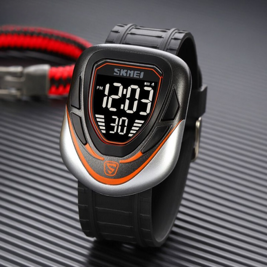 Skmei 1833 Digital Sports Men’s Watch With Led Display, Waterproof, Multiple Time Zones, Stopwatch, Alarm, And Backlight For Outdoor, Sports, And Daily Casual Wear -(without Box) | Smart Watch | Watch | Watch For Boys |